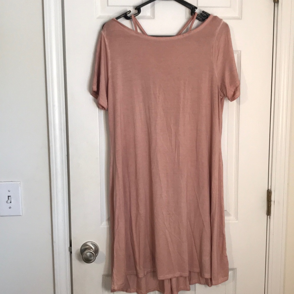 Basic Pink Short Sleeved Dress